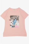 Girls' T-Shirt with Cool Girl Print, Pink (Ages 8-14)