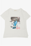 Girls' T-Shirt with Cool Girl Print, Off-White (Ages 8-14)