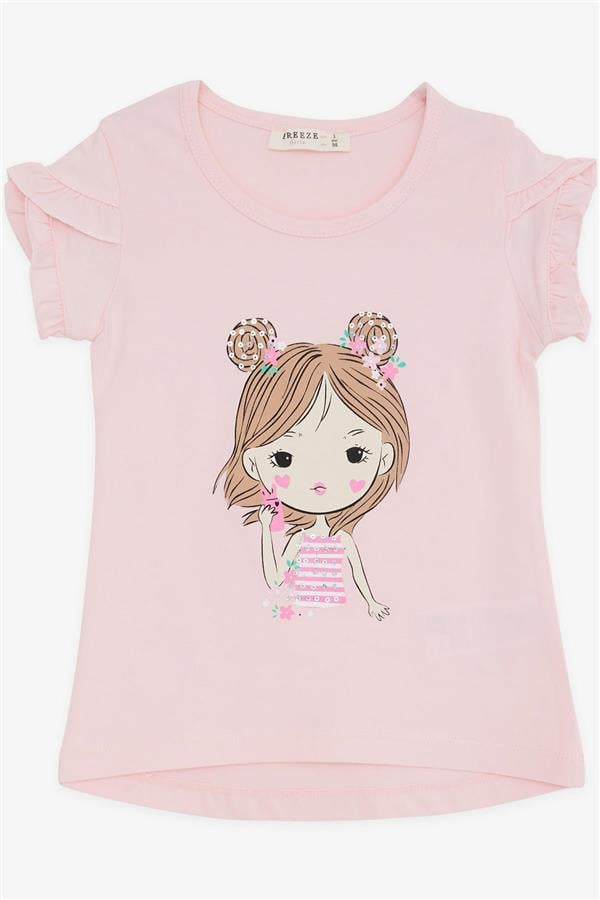 Girls' T-Shirt with Cool Girl Print, Pink (Ages 2-4)