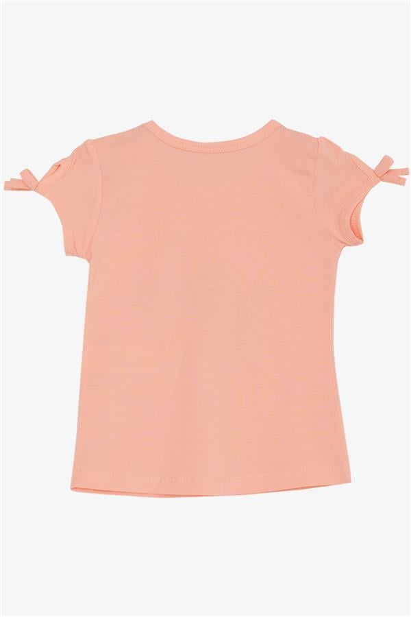 Girls' T-Shirt Party Time Happy Girls Print Salmon (Ages 2-5)