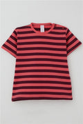 Girls' Striped T-Shirt, Coral Design (Ages 1-4)