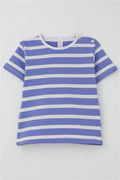 Girls' Striped T-Shirt, Lilac (Ages 1-3)