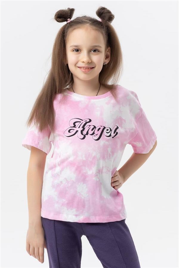 Girls' Pink T-Shirt with Text Print (Ages 8-14)