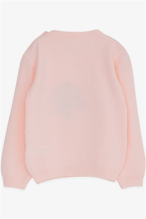 Baby Girl Knitted Sweater with Sequin Unicorn Print, Powder Pink (1.5-2 Years)