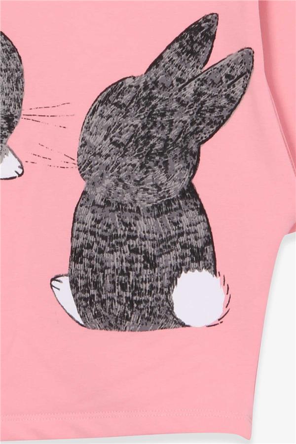 Baby Girl Tunic with Rabbit Pattern, Salmon (1.5-2 Years)