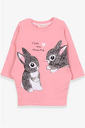 Baby Girl Tunic with Rabbit Pattern, Salmon (1.5-2 Years)