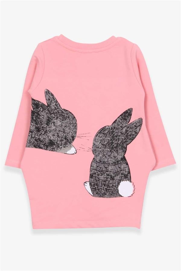 Baby Girl Tunic with Rabbit Pattern, Salmon (1.5-2 Years)