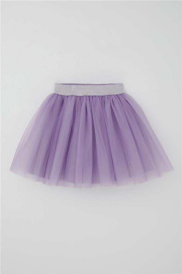 Girls' Tutu Skirt with Glitter Detail and Elastic Waistband, Lilac (Ages 5-10)