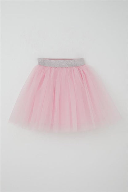 Girls' Tutu Skirt with Glitter Detail and Elastic Waistband, Pink (Ages 5-10)