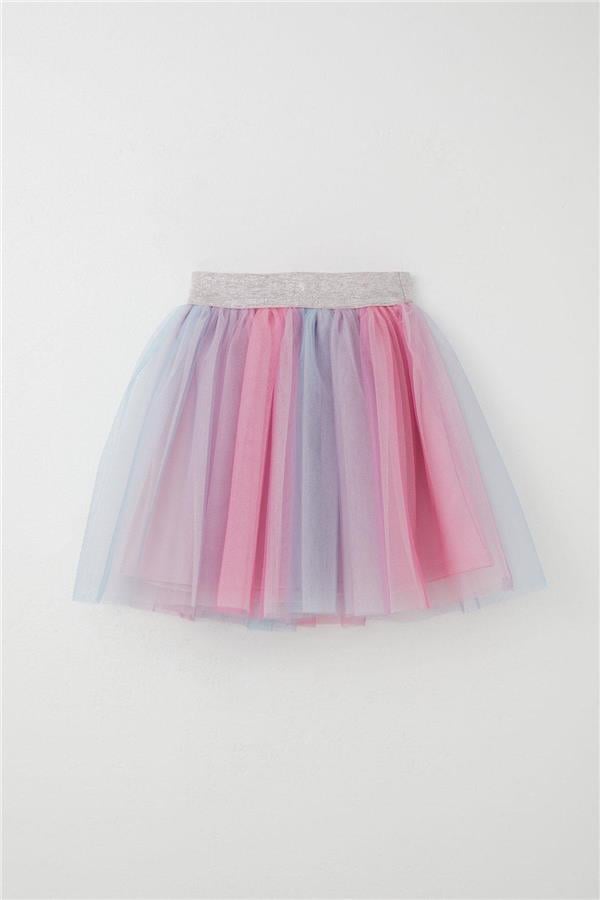 Girls' Tutu Skirt with Colorful Tulle and Mixed Colors (Ages 5-10)