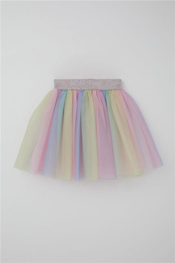 Girls' Tutu Skirt with Colorful Tulle and Mixed Colors (Ages 5-10)