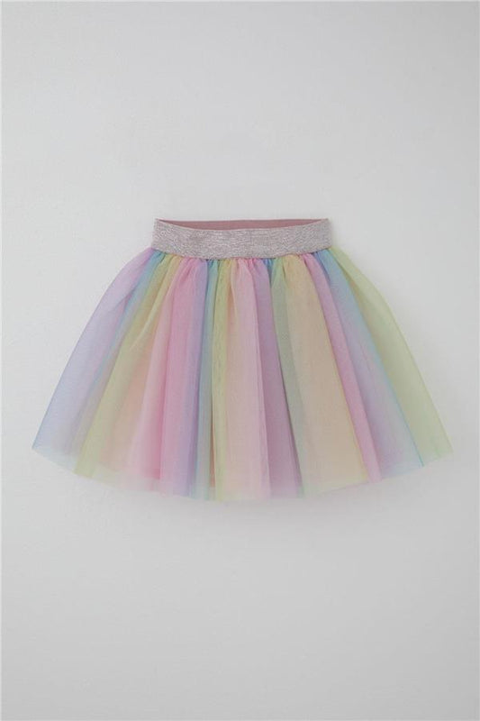 Girls' Tutu Skirt with Colorful Tulle and Mixed Colors (Ages 5-10)