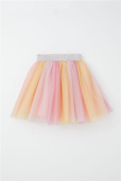 Girls' Tutu Skirt with Colorful Tulle and Mixed Colors (Ages 5-10)