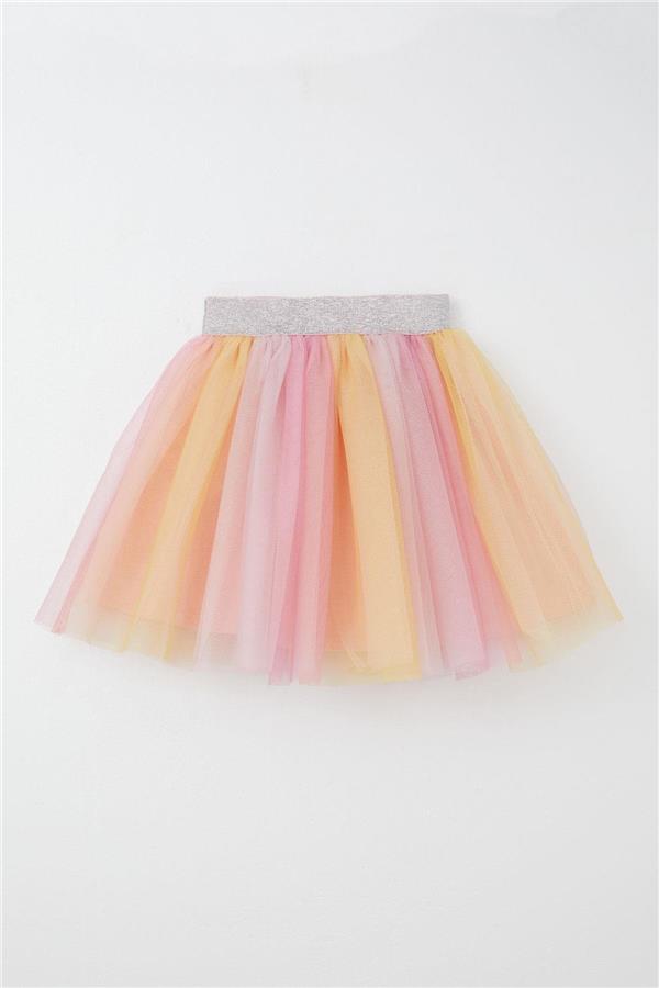 Girls' Tutu Skirt with Colorful Tulle and Mixed Colors (Ages 5-10)