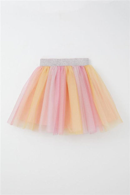 Girls' Tutu Skirt with Colorful Tulle and Mixed Colors (Ages 5-10)