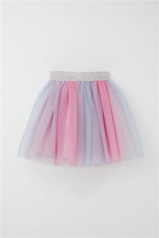 Girls' Tutu Skirt with Colorful Tulle and Mixed Colors (Ages 5-10)