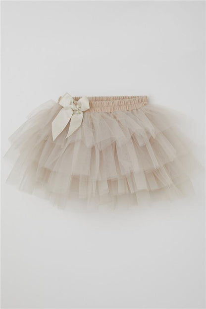 Girls' Tutu Skirt with Tulle Detail, Layered Bow Accessory and Rhinestones (Ages 4-8)