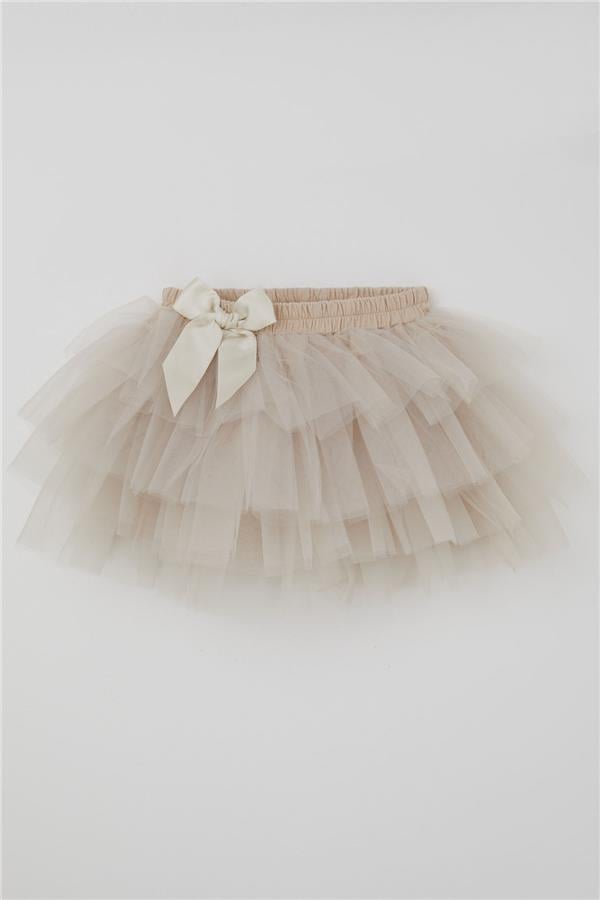 Girls' Tutu Skirt with Tulle Detail, Layered Bow Accessory and Rhinestones (Ages 4-8)