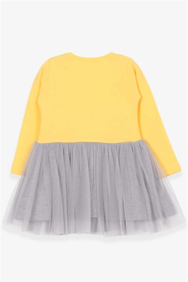 Baby Girl Long-Sleeved Dress, Printed, Yellow (1.5-2 Years)