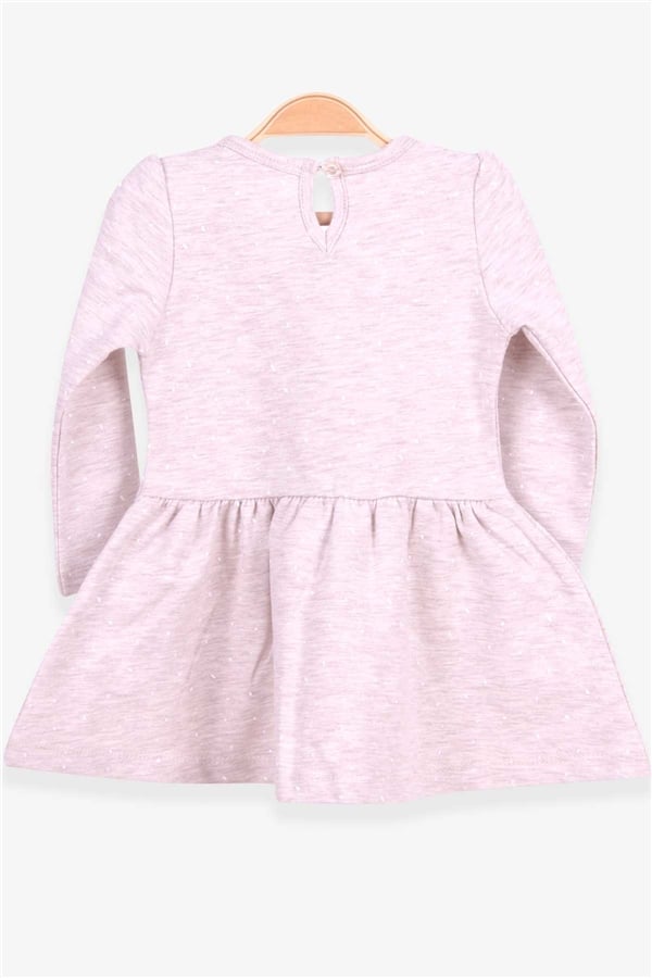 Baby Girl Long-Sleeved Dress, Baby Print Pattern, Beige Melange (1-2 Years)