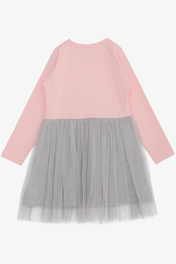 Baby Girl Long-Sleeved Dress with Floral Pattern and Cute Deer Print, Pink (1.5-2 Years)