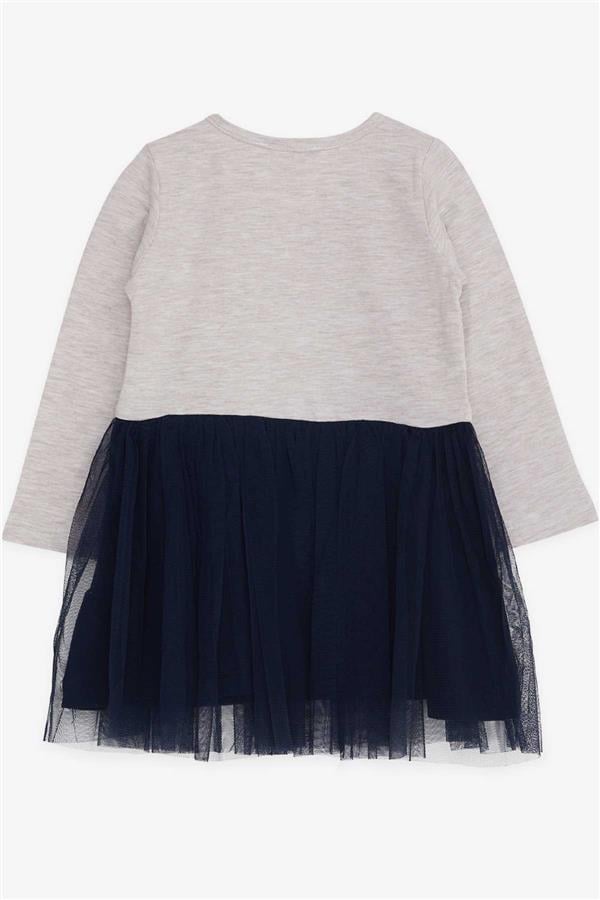 Baby Girl Long-Sleeve Dress Unicorn Beige Melange (1.5-2 Years)
