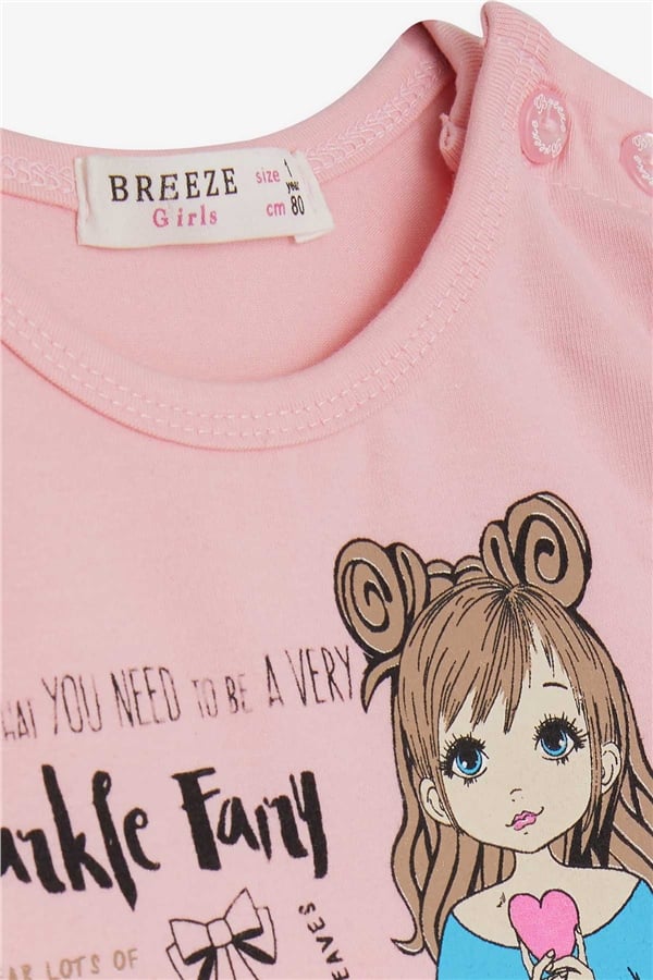 Baby Girl Long-Sleeve T-Shirt Printed Powder Pink (1-2 Years)
