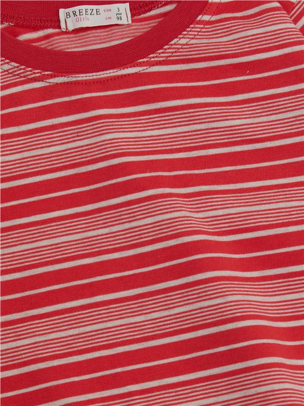 Girls' Long-Sleeved T-Shirt, Striped Pomegranate (3 Years)