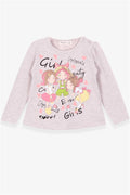 Baby Girl Long-Sleeve T-Shirt, Friendship Theme, Beige Melange (1.5-2 Years)