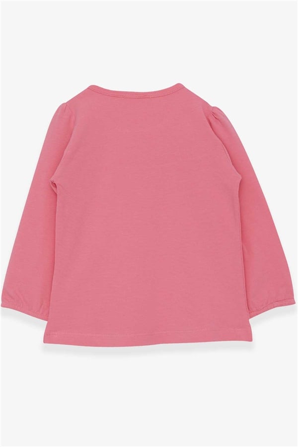 Girls' Long-Sleeved T-Shirt with Ruffles, Pink (Ages 3-4)