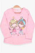 Baby Girl Long-Sleeve T-Shirt, Girl's Printed Salmon Melange (1-2 Years)