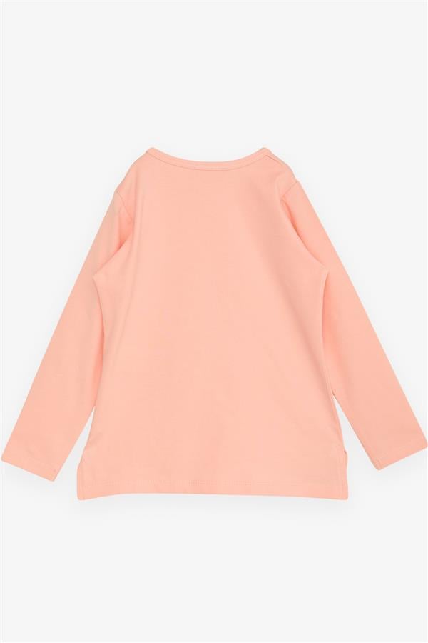 Girls' Long-Sleeve T-Shirt Princess Swan Print Sequined Salmon (Ages 2-6)