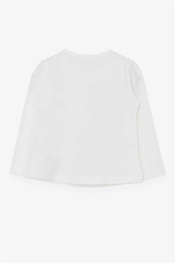 Baby Girl Long-Sleeve T-Shirt with Artist Girl Print, Off-White (1-1.5 Years)