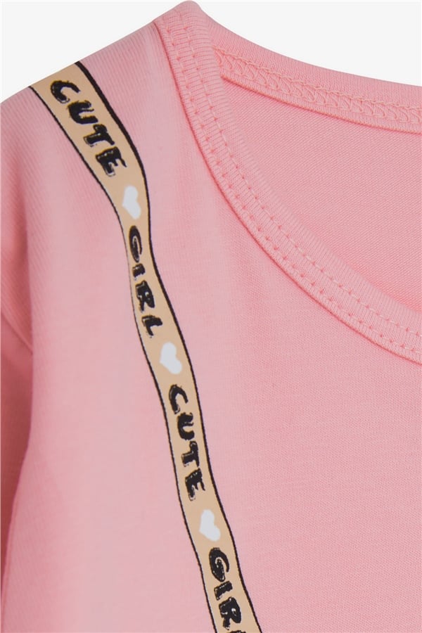 Baby Girl Long-Sleeve T-Shirt with Cute Teddy Bear Print, Pink (2 Years)