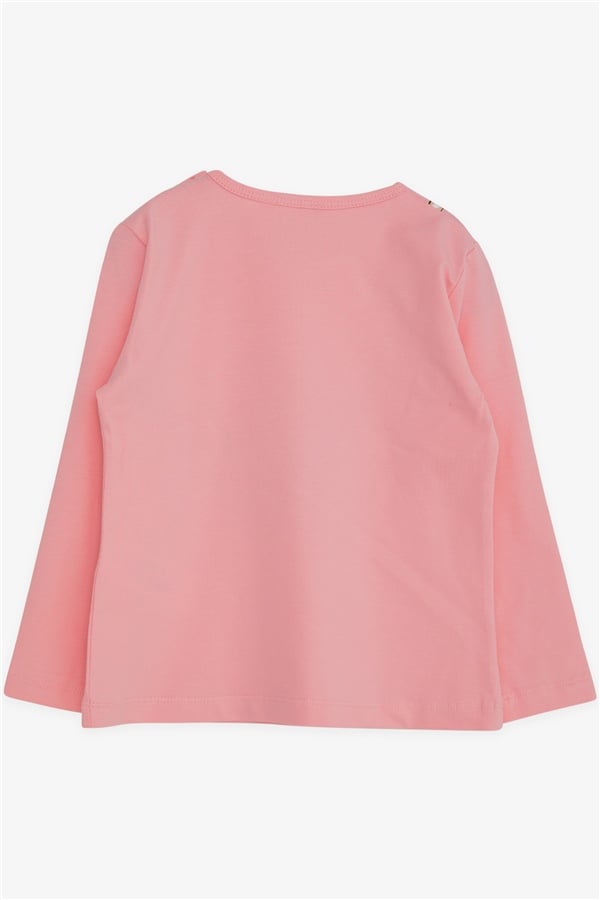 Baby Girl Long-Sleeve T-Shirt with Cute Teddy Bear Print, Pink (2 Years)