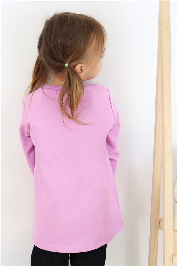 Girls' Long-Sleeve T-Shirt with Unicorn Print, Lilac (1.5-3 Years)