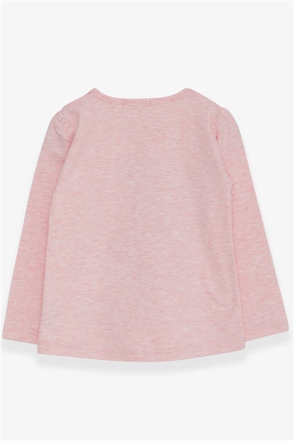 Girls' Long-Sleeve T-Shirt Unicorn Salmon Melange (2-3 Years)