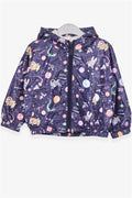 Baby Girl Raincoat Astronaut Animal Theme Purple (1-3 Years)