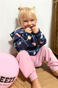 Girls' Raincoat with Dinosaur Design, Navy Blue (1-2 Years)