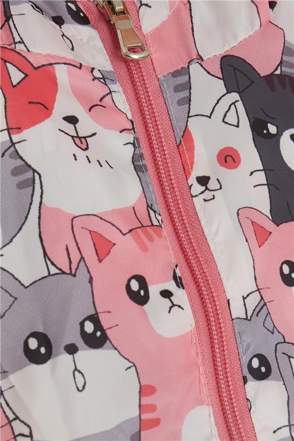 Baby Girl Raincoat with Cute Kitten Pattern, Mixed Colors (1 Year)