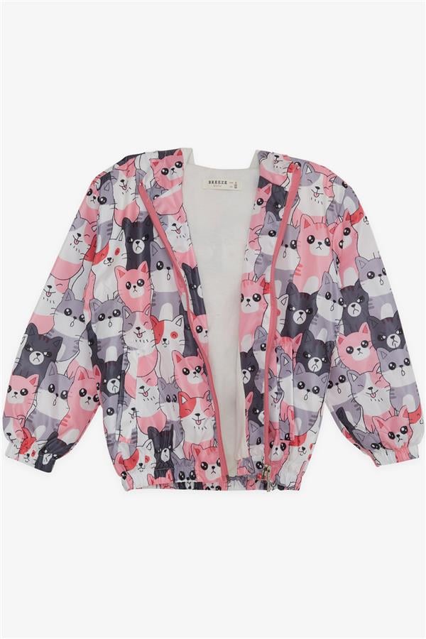 Baby Girl Raincoat with Cute Kitten Pattern, Mixed Colors (1 Year)