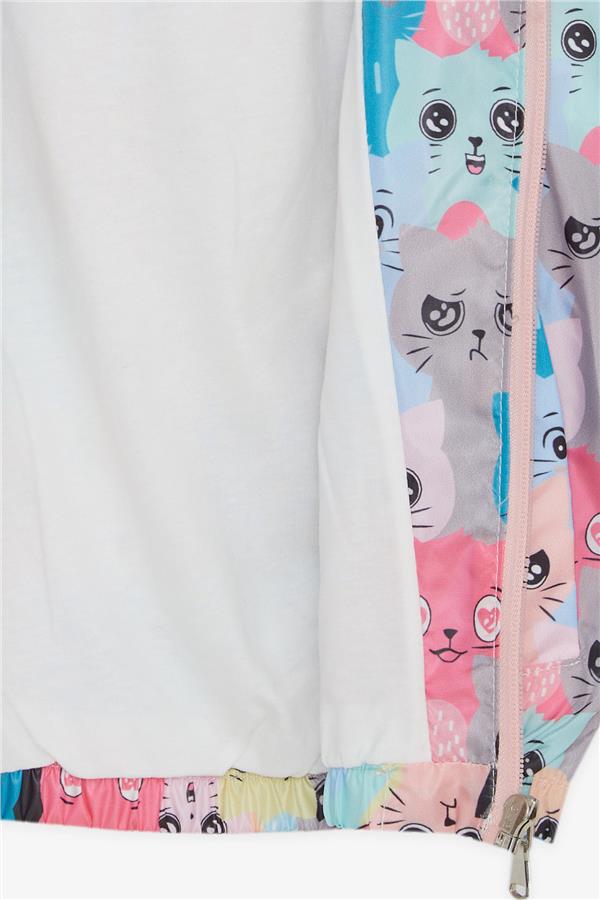 Girl's Raincoat with Cute Kitten Pattern, Mixed Colors (1 Year Old)