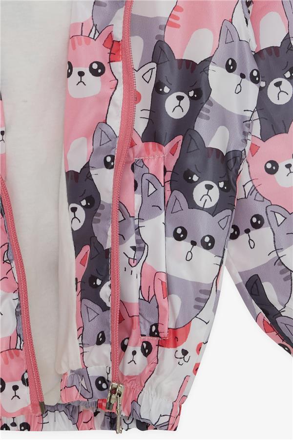 Baby Girl Raincoat with Cute Kitten Pattern, Mixed Colors (1 Year)