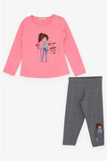 Baby Girl Leggings Set, Friendship Theme, Girl Print, Neon Pink (1.5-2 Years)