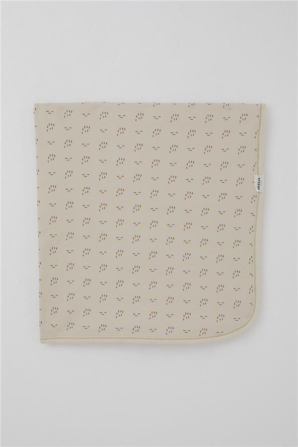 Newborn Baby Blanket, Patterned Beige (76 x 87 cm)