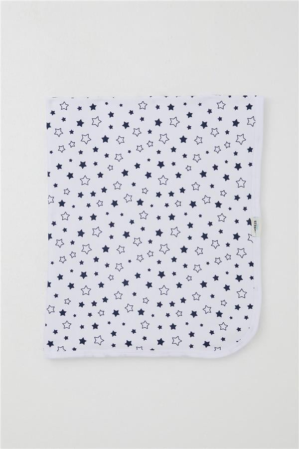Newborn Baby Blanket, Star Pattern, White (80 x 90 cm)