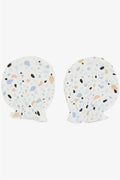Newborn Baby Gloves, Patterned, White (7 x 9 cm)