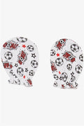 Newborn Baby Gloves, Football Theme, White (7 x 9 cm)