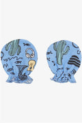 Newborn Baby Gloves, Music Theme, Fish Pattern, Blue (7 x 9 cm)