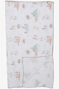 Newborn Baby Muslin Blanket, Rain Theme, Tree Pattern, Ecru (77 x 89 cm)